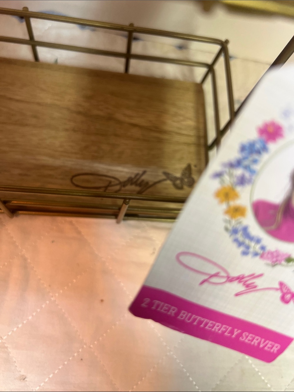 Dolly Parton Butterfly Serving Tray Dollar General W/Tag - Picture 3 of 6